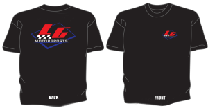 LG T-SHIRT BLACK WITH RED, WHITE AND BLUE LOGO